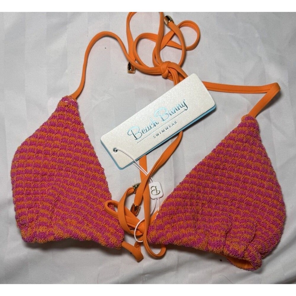 Beach Bunny Pink/Orange Triangle Top Bikini Size M